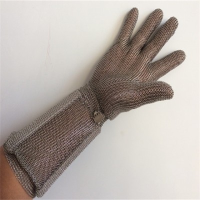 Bottom price high quality long 304/316 stainless steel safety gloves