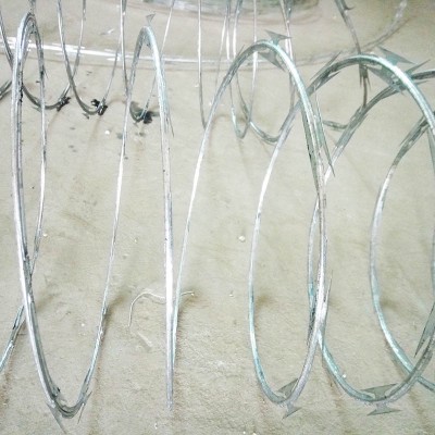 Wholesale Low Price 50cm Coil Diameter BTO-22/CBT-65 Galvanized Concertina Razor Barbed Wire On Top Of Fence