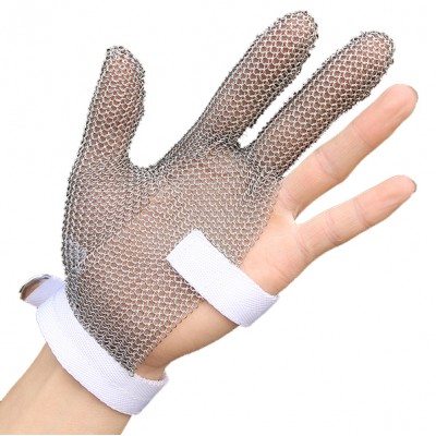 Low price 304/316 stainless steel safety gloves with three fingers