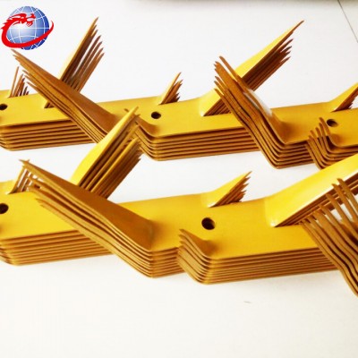 Anti Climb White And Yellow Color PVC Coated Wall Spikes For Security Fence In Stock