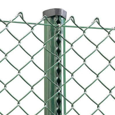 Factory price high quality green PVC Coated Chain Link Fence in sock