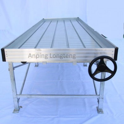 Agriculture Commercial Hydroponics Movable and Adjustable Rolling Grow Bench for Greenhouse